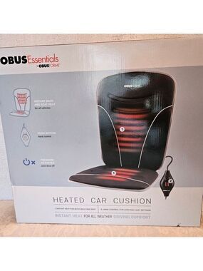 Obus Essentials by ObusForme Heated Car Cushion Seat and Back  CC-HCC-01, Sealed